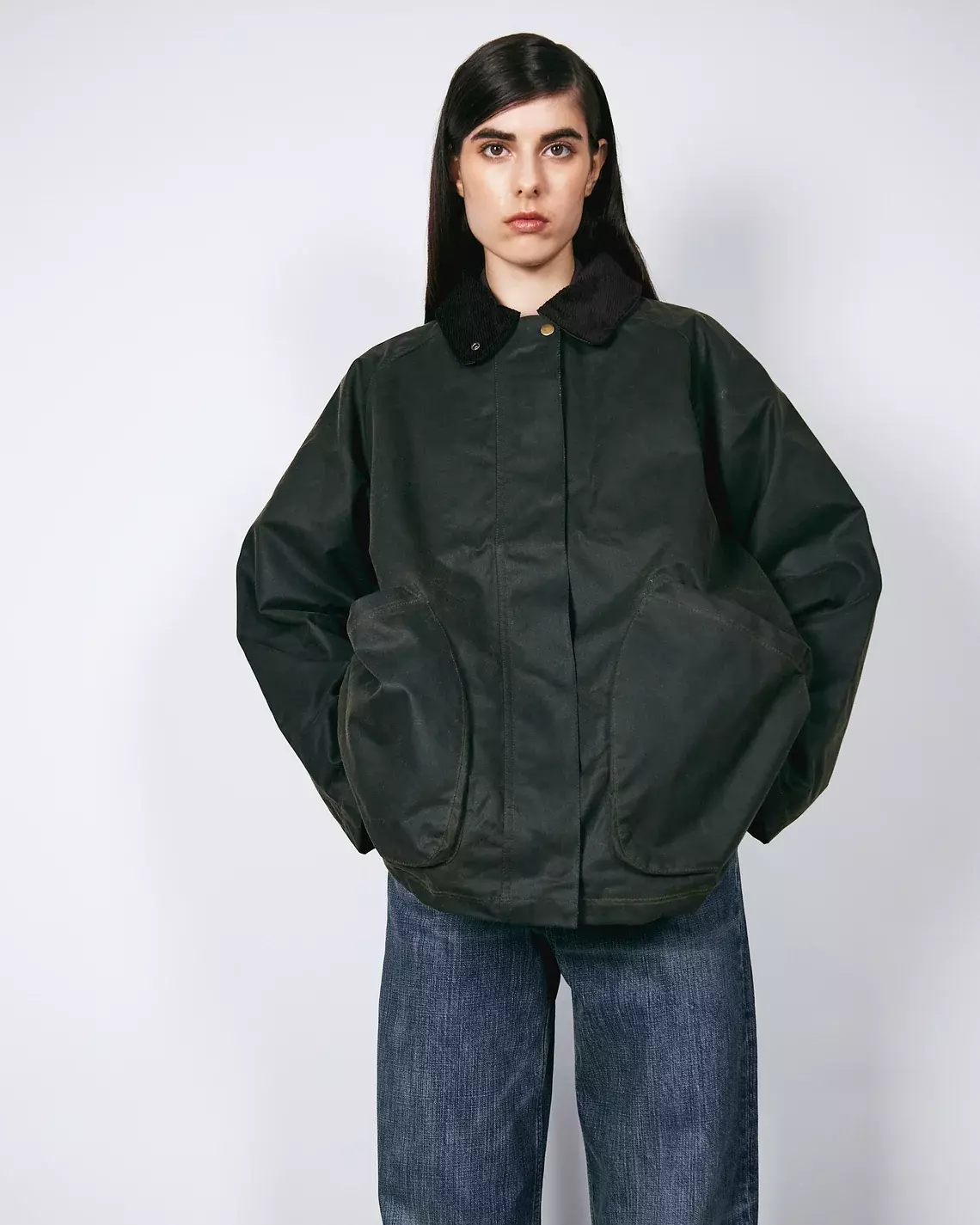 Brixtol Textiles Davonna Olive Damen Wachsjacke Wasserabweisend grün